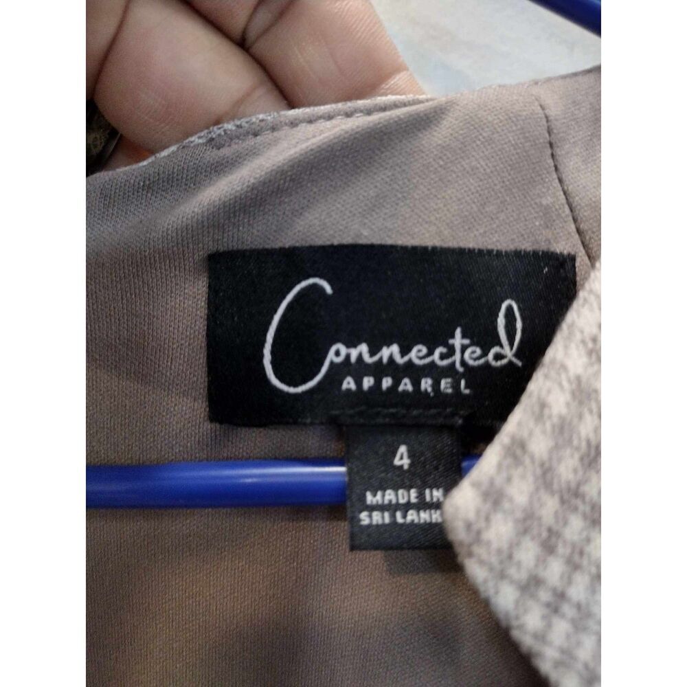 Connected Apparel Gray Checkered Squared Neckline… - image 3